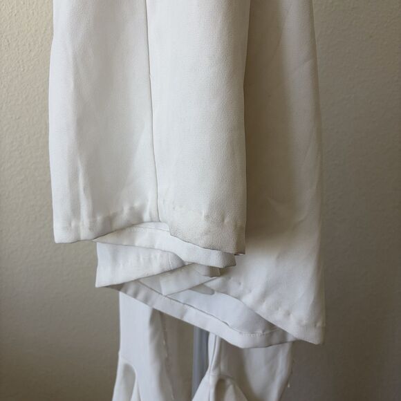 LDS Mormon Long White Temple Dress by California Dynasty Sz XS Floral Detail - Picture 7 of 8